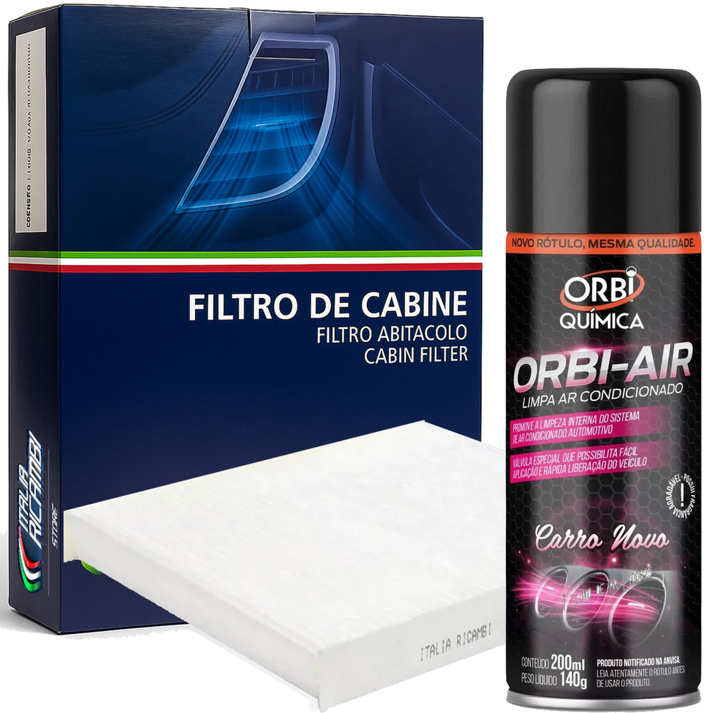 Kit Filtro De Cabine Ar Condicionado Higienizador Para Chery Tiggo 5X Tiggo 7 Tiggo 8