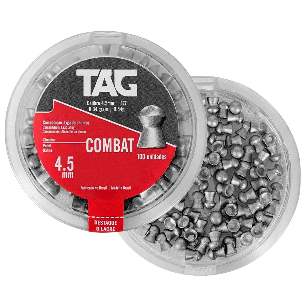 Chumbinho Combat 4.5mm 100un. 0.54g 8.34gr - Tag em Oferta na Shopee