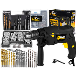 Furadeira De Impacto 13mm 750w Profissional com Kit 300 Peças The Black Tools em Oferta na Shopee