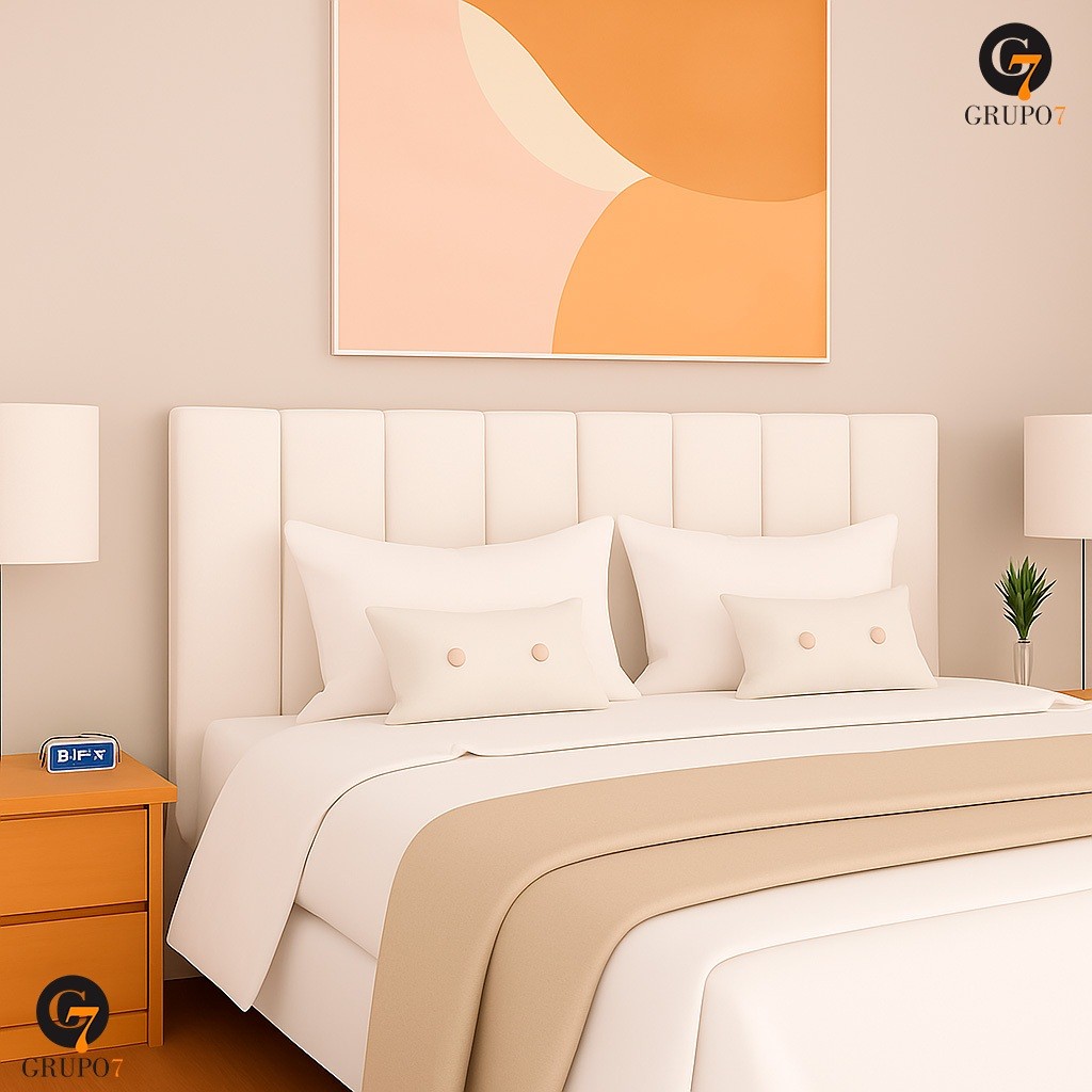 Kit Cabeceira Cama Branco Estofada Placas 45x20cm Para Cama Solteiro Casal Box Queen King Moderna