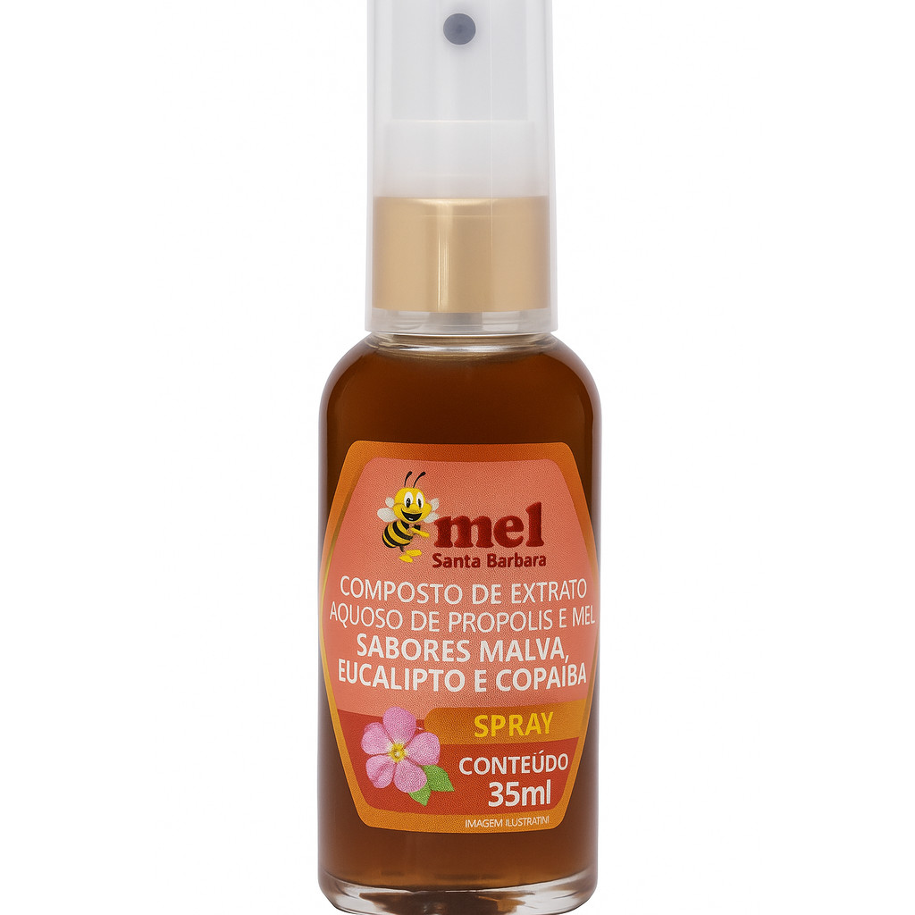 Spray de Mel e Própolis Malva, Eucalipto e Copaíba 35ml | Santa Bárbara | Alívio e Proteção Natural - Food & Beverages