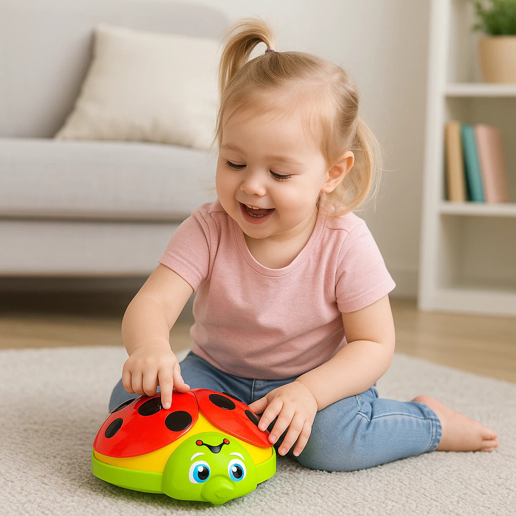 Brinquedo Ursinho Barbie Interativo Infantil Joaninha Educativo Estimulo Boneca Presente Criança