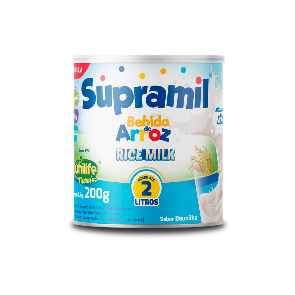 Supramil Bebida de Arroz Kids Unilife Vegano Sem Lactose APLV 200g