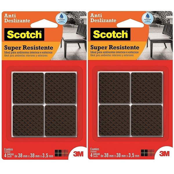 Kit com 8 Protetor ANTI Deslizante Quadrado GG 38MM X 38MM X 3,5MM SCOTCH 3M em Oferta na Shopee