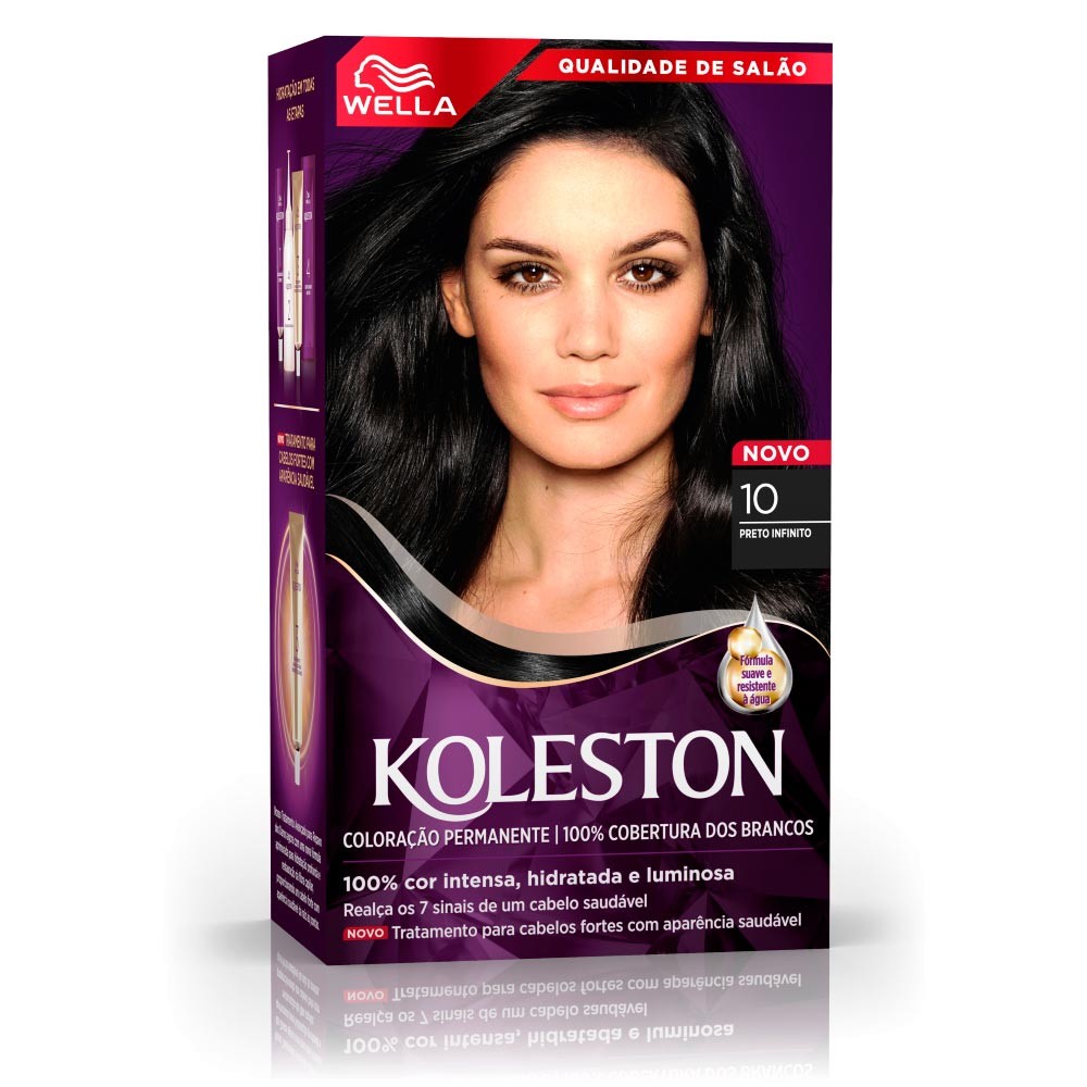 Tintura Creme Koleston Wella Noites Iluminadas Preto Infinito 10 Kit - Beauty