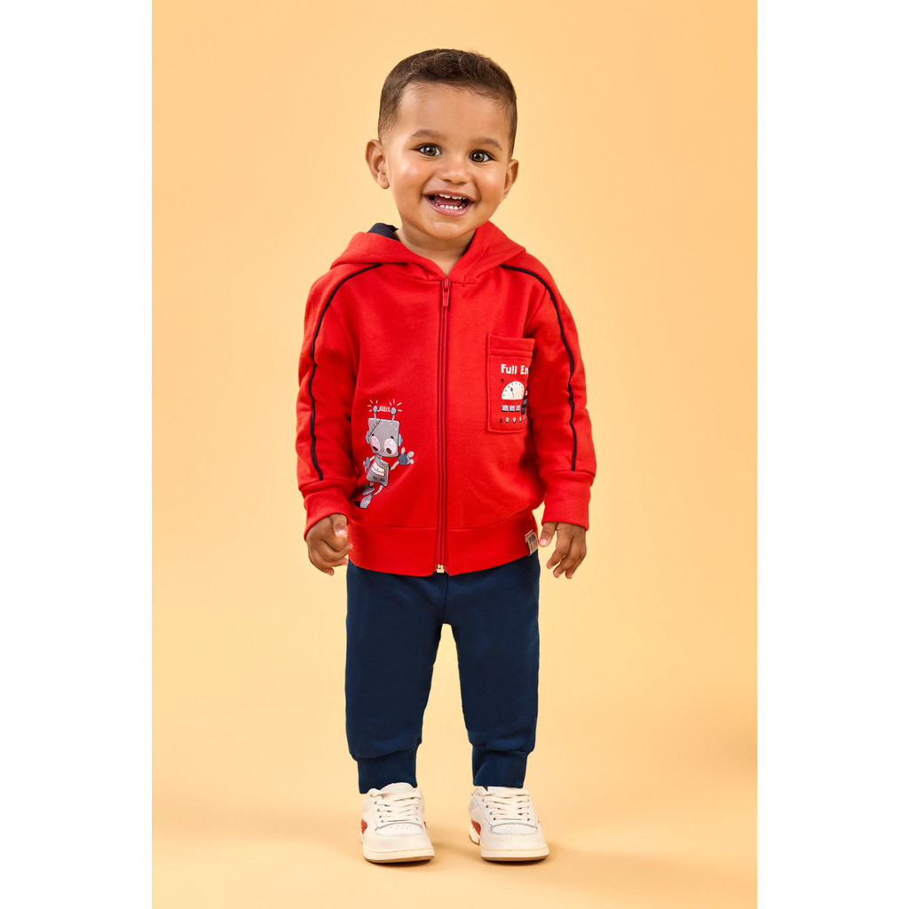 Conjunto Bebê Menino Moletom Robô Elian Vermelho - Baby & Kids Fashion