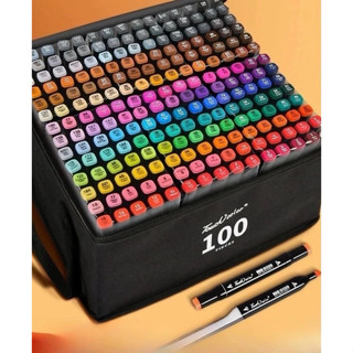 100 peças Caneta Marcadora De Ponta Dupla Conjunto De Canetas De Aquarela Especial em Oferta na Shopee
