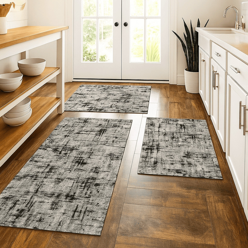 Kit Passadeira Tapete Cozinha 3 Peças Antiderrapante Decorativo Conforto Fácil Limpeza Lavável Para Piso Seguro em Oferta na Shopee