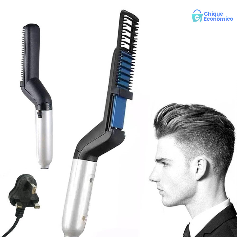 Chapinha modelador Pente Portatil para cabelo e barba masculino Pente Eletrico Escova Alisadora em Oferta na Shopee