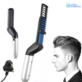 Chapinha modelador Pente Portatil para cabelo e barba masculino Pente Eletrico Escova Alisadora em Oferta na Shopee
