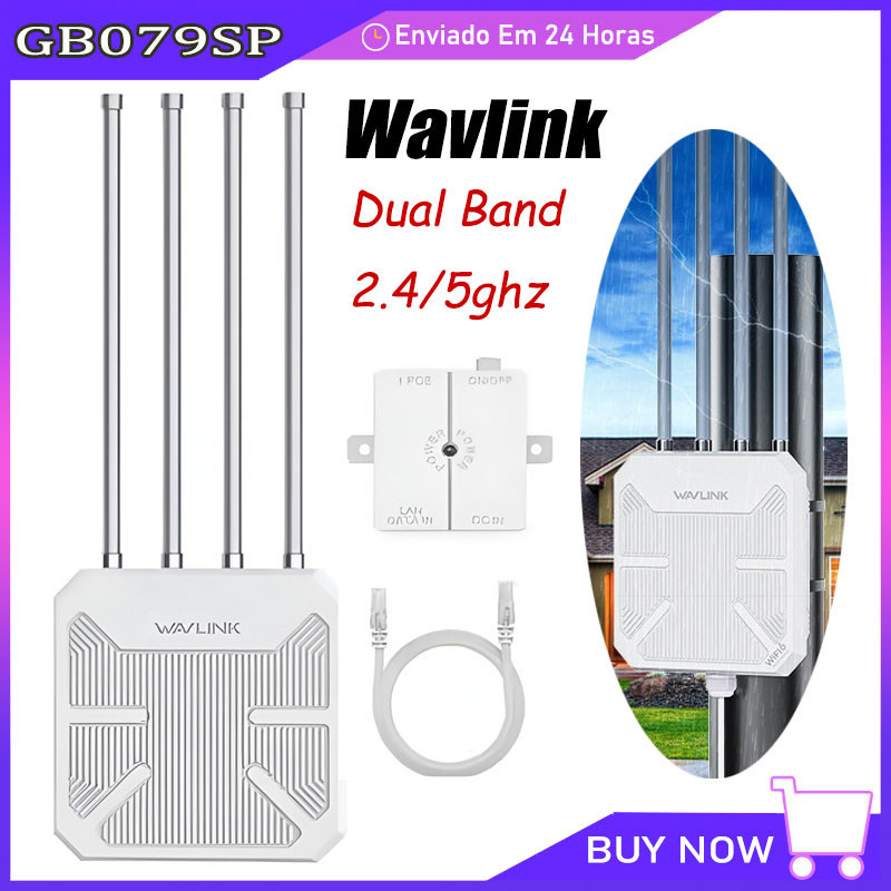 Wavlink Roteador Outdoor Wifi 6 Ax3000 Dual Band 2.4/5ghz Access point Repetidor