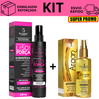 Óleo para cabelo Reparador de pontas profissional + Protetor termico cabelo Liso com força