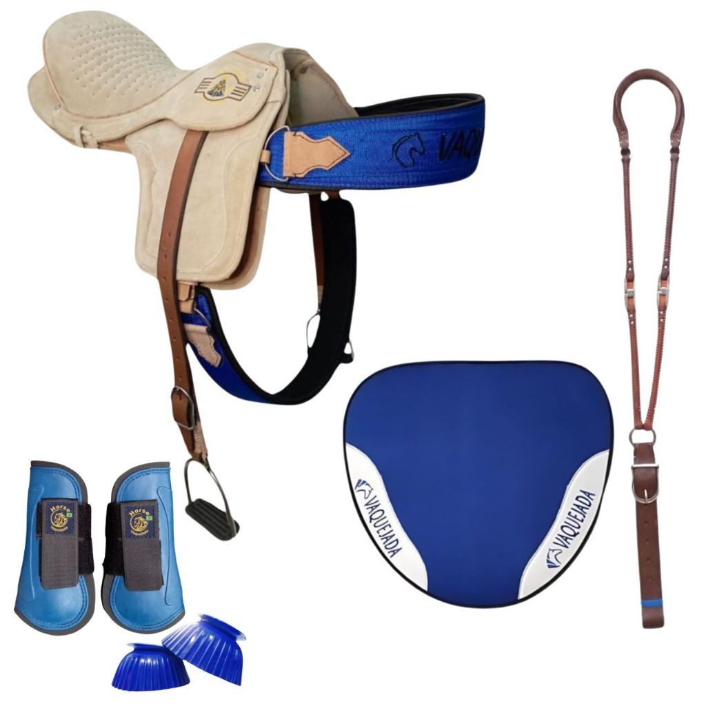 Sela Semi Profissional de Cavalo Completa Alta Qualidade de Couro Legitimo manta conjunto