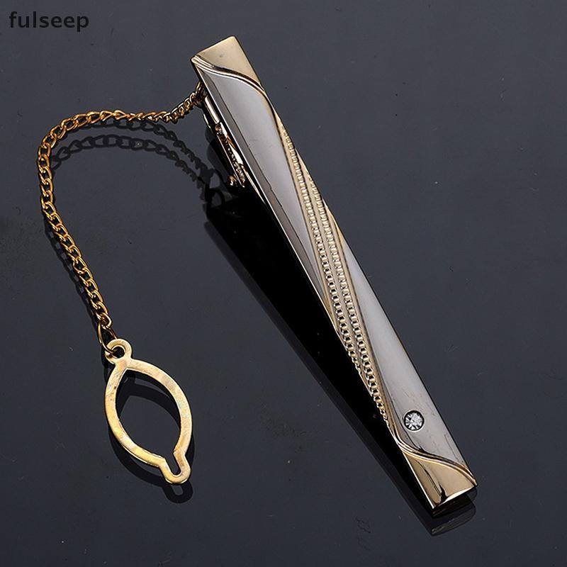 [fulseep] Masculino Metal Simples Gravata Fivela Ouro Prata Cor Barra Fecho Clipe Braçadeira Laços Pino Moda Jóias Requi