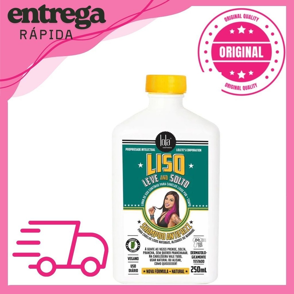 Lola Cosmetics Liso Leve And Solto Shampoo Antifrizz 250ml em Oferta na Shopee