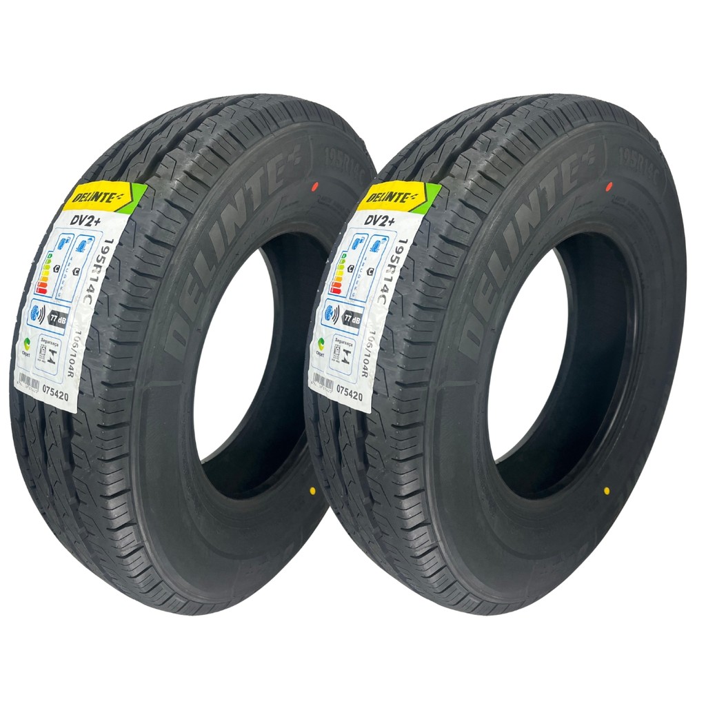 Kit 2 Pneus Delinte 195R14C DV2 106/104R 8PR Aro 14 Carga Utilitário Van Kombi Ducato Sprinter Daily em Oferta na Shopee
