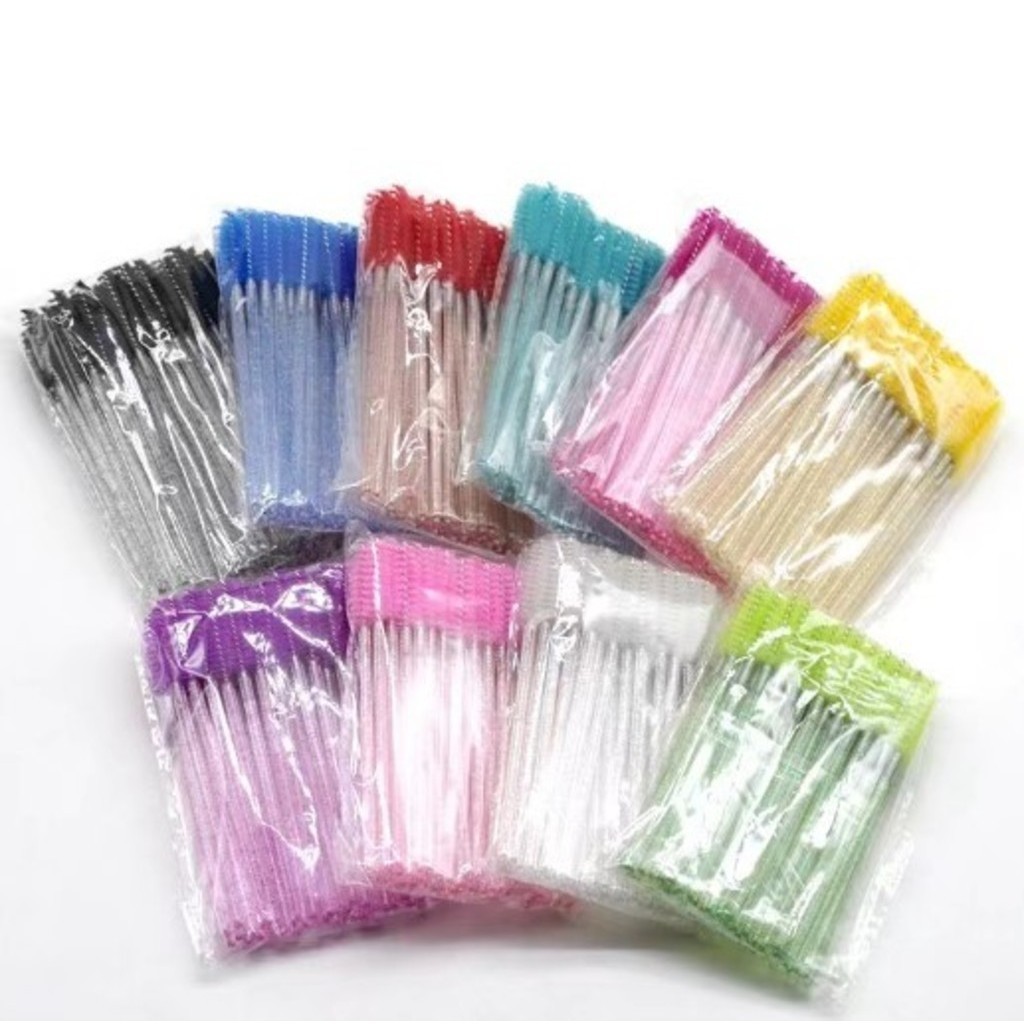 G GUAN KIT 50/100/150/200unidades escovinhas com glitter Extensão de Cílios e sobrancelha