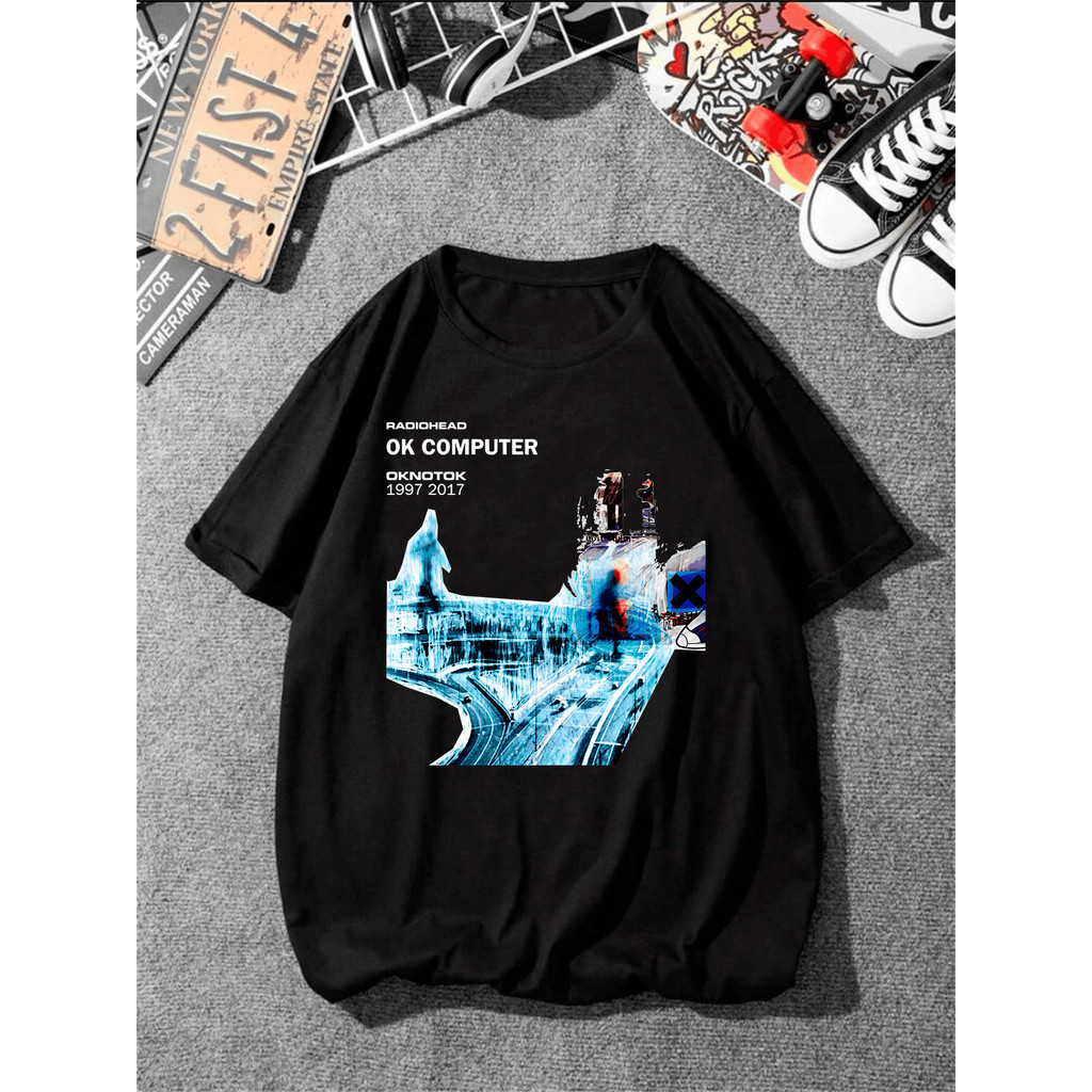 [Camiseta Premium em Algodão Puro]GXG Camiseta Radiohead Camisa Rock 100% Algodão Unissex Lançamento - Envio Rápido
