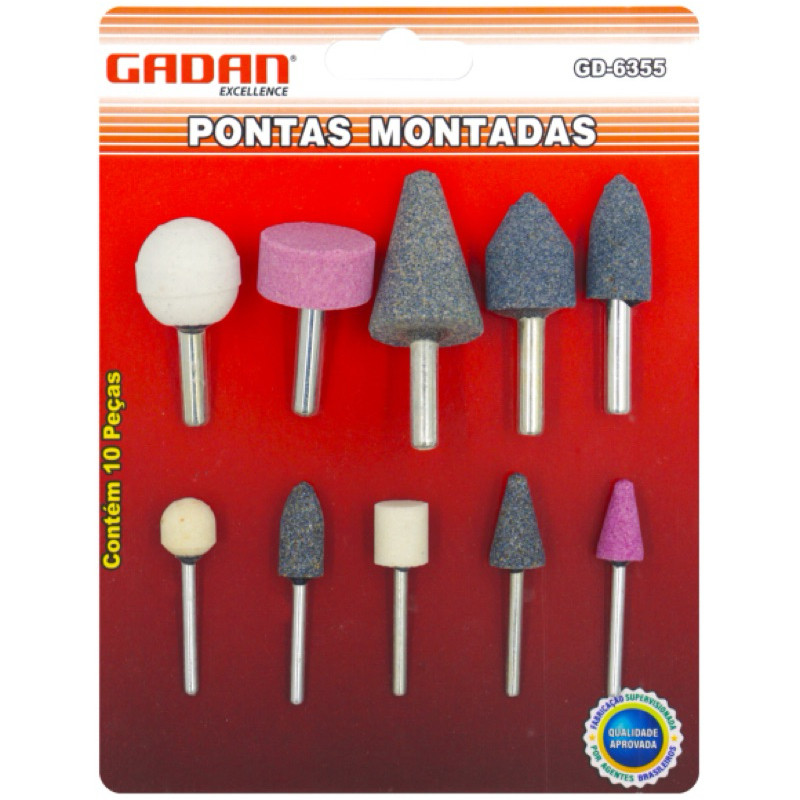 Kit Pontas Montadas e Pedras Abrasivas 5 ou 10 PeçasEsmerilhar, Polir, Afiar, Furadeira, Retífica e Micro Retífica em Oferta na Shopee