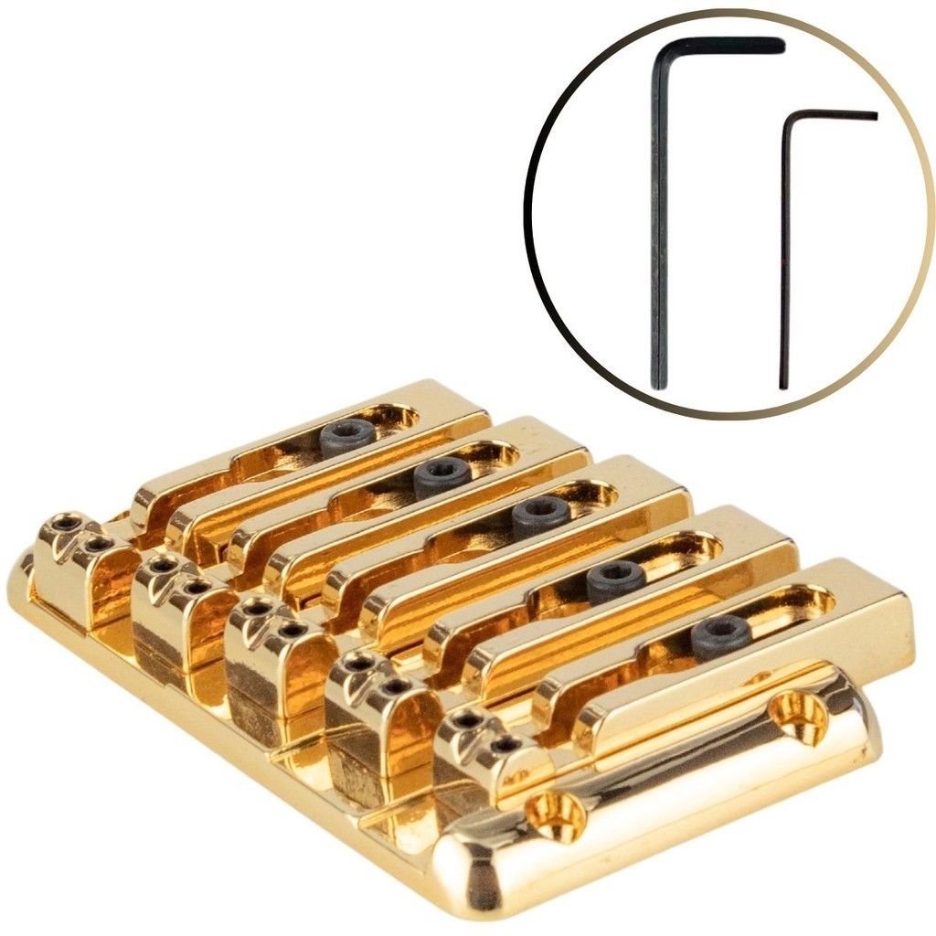 Ponte 5 Cordas Para Contra Baixo Moderno 18mm -BB285 Dourado