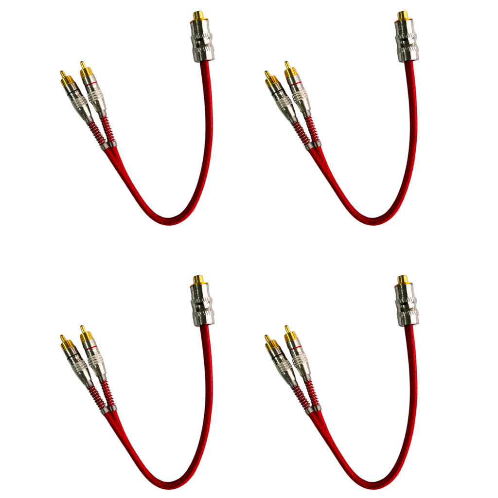 Cabo Y RCA Blindado 30 Cm Som automotivo metal 4 unidades
