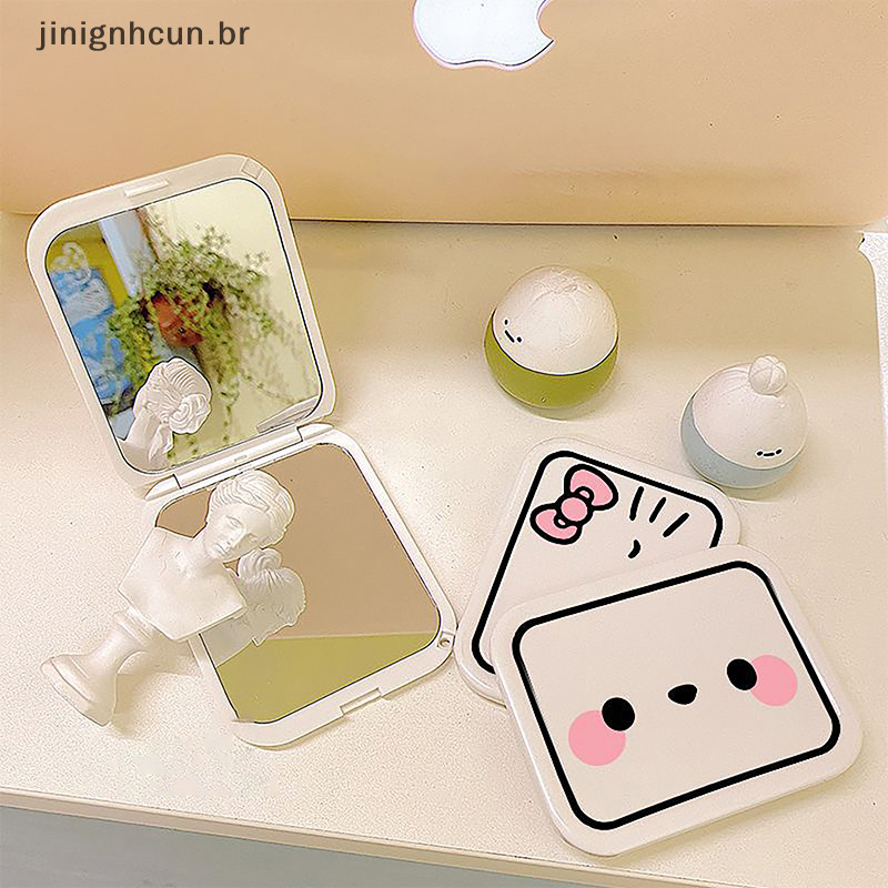 jinignhcun Sanrio Hello Kitty Mini Maquiagem Dobrável Espelho KT Portátil Fofo Para Mulheres Meninas Mirror BR