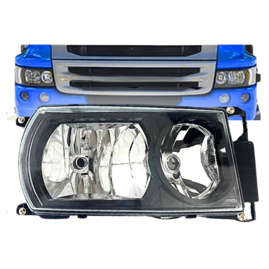 Farol Principal Dianteiro Para Scania Série 5 P G R Máscara Negra Lado Direito Nino F-356MN