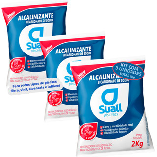Kit 3 Elevador de Alcalinidade Alcalinizante Suall Produtos Para Piscinas 6kg em Oferta na Shopee
