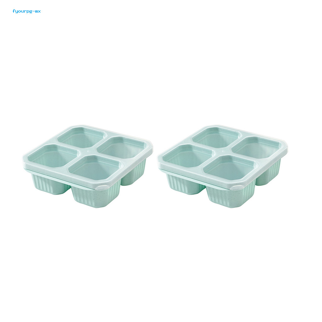 fyourpg Bento Snack Containers Caixa De Almoço Empilhável À Prova De Vazamentos Com 4 Compartimentos Para Trabalho Escolar E Conjunto De 2 Recipientes De 125ml De Capacidade Armazenamento De Alimentos