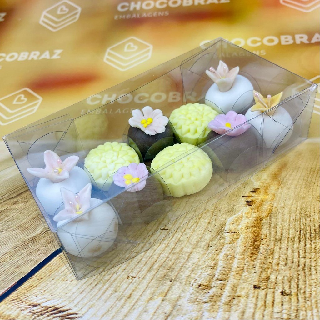 10~50 CAIXA P/ 10 DOCES ACETATO INCOLOR  20X8X4 5032 (IDEIA) ESSENCIAL em Oferta na Shopee