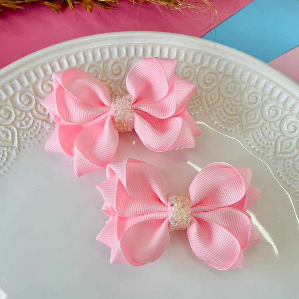 Dupla de Laço Infantil / Par de laços / Duplinha Infantil Rosa Bebê e Outras cores / Laço F em Oferta na Shopee