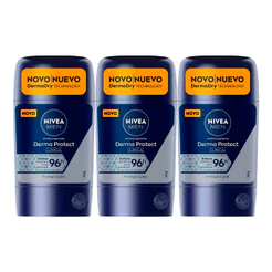 KIT C/3 DESODORANTE NIVEA CLINICAL STICK DERMA PROTECT MASCULINO 54G