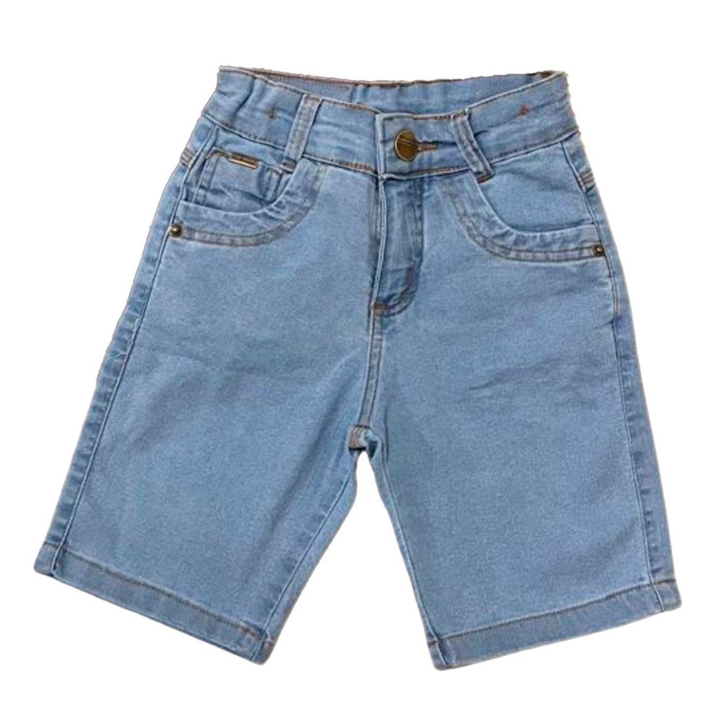 Bermuda Jeans Linha Premium Confortável Infantil com Elastano em Oferta na Shopee