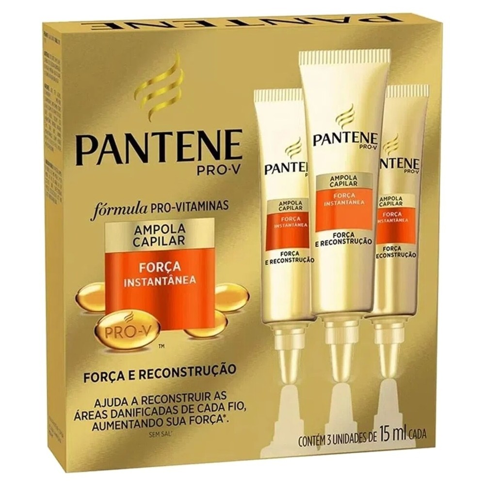 Ampola de Tratamento Pantene Forca e Reconstrucao 3 Unidades 15ml em Oferta na Shopee