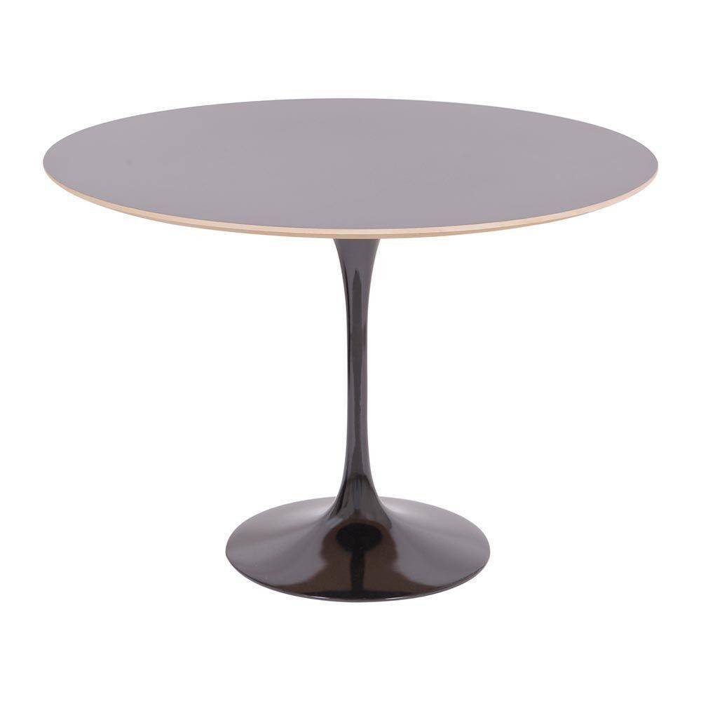 Mesa Saarinen Redonda Fórmica Preta 100cm - Base Preta