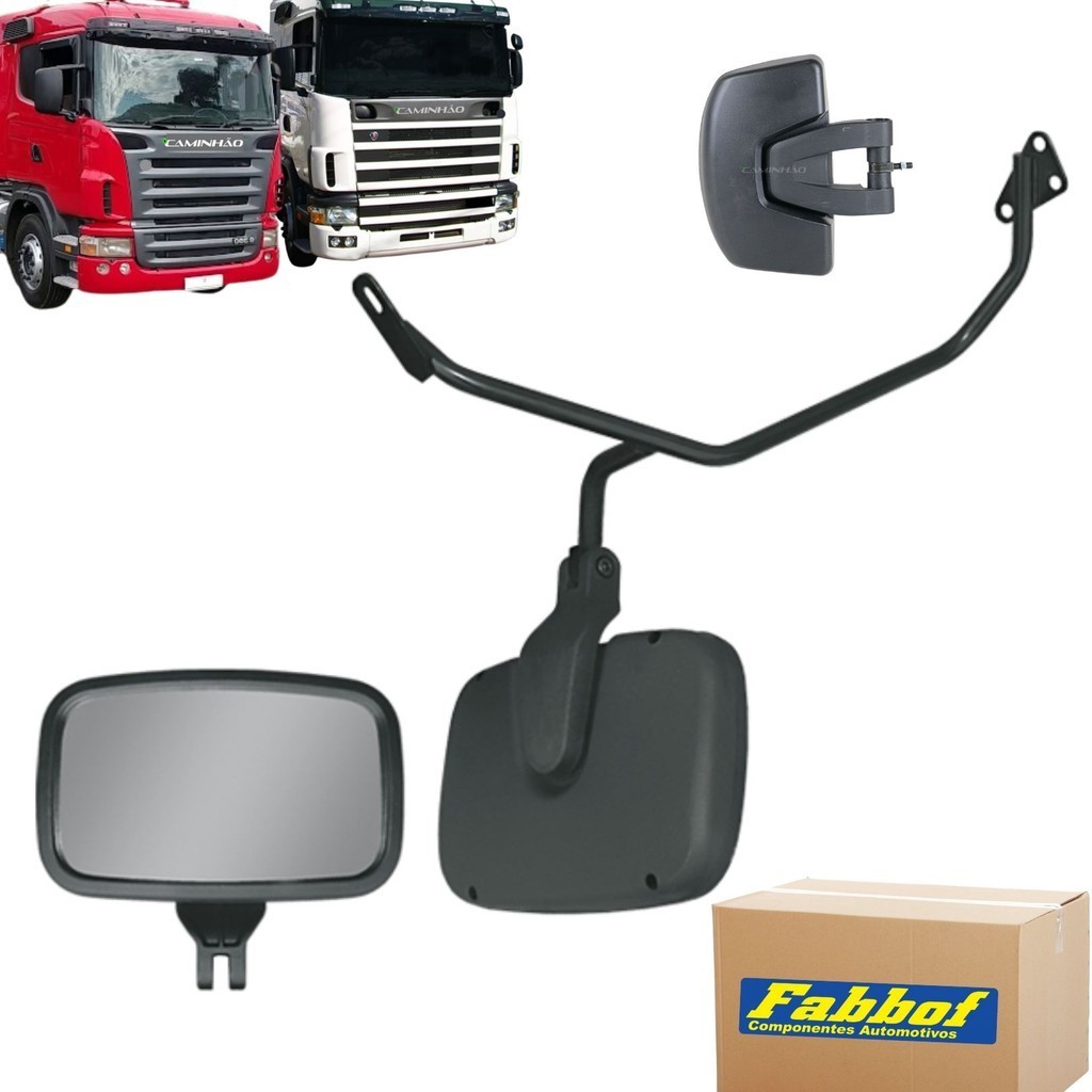 Conjunto Espelho Retrovisor Auxiliar Frontal para Scania 124 / PGR / S5 - 1998 a 2013 - Convexo em Oferta na Shopee