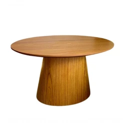 Mesa Cone De Centro Oval 120X80Cm Tampo Freijó Marrom