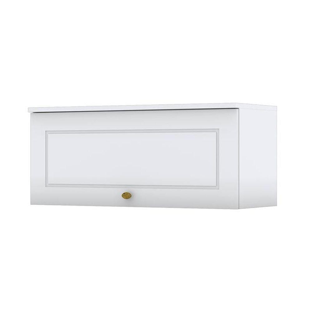 Armário Aéreo 1 Porta Basculante 80 Cm Americana Branco Hp - Henn - Home & Living