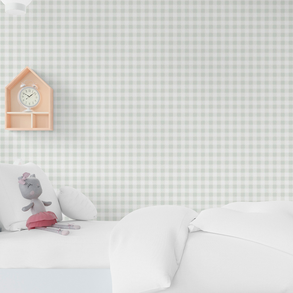 Papel de Parede Adesivo Lavável Xadrex Verde Menta Quarto Bebê Infantil Decorativo 3m em Oferta na Shopee