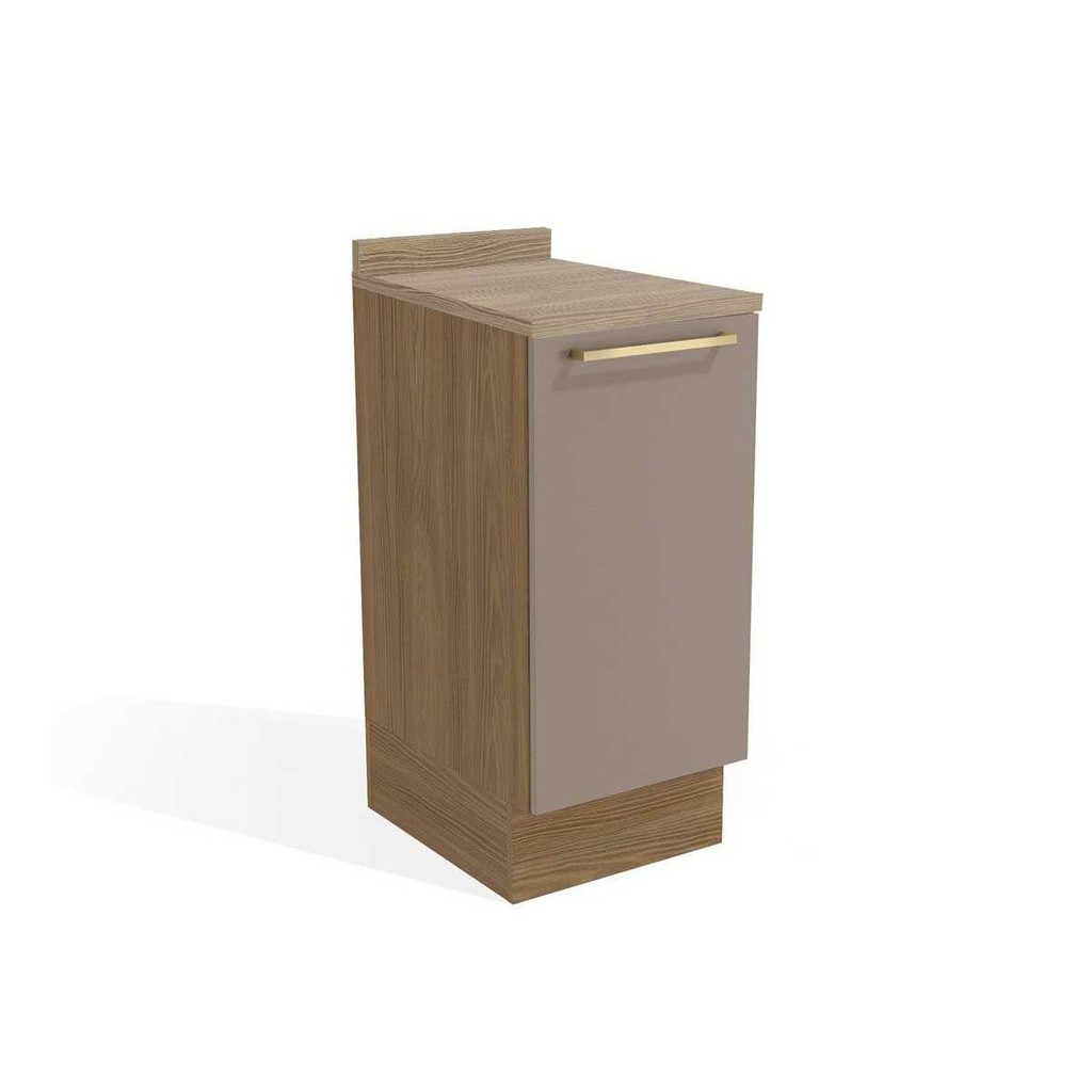 Balcão de Cozinha Botanic M621 1 Porta c/Tampo 40cm Nogueira/Fendi/Nogueira - Kappesberg