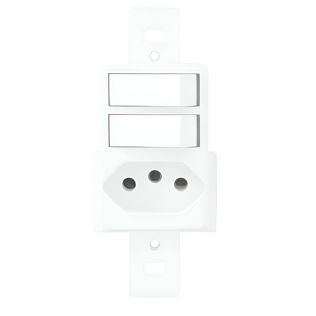 Modulo interruptor simples e paralelo com tomada 10a blanc