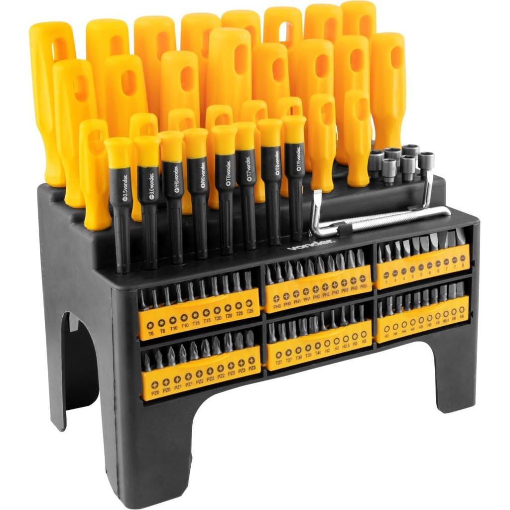 Jogo Chaves Fenda/Phillips/Hex/Precisão 100 pçs Vonder em Oferta na Shopee