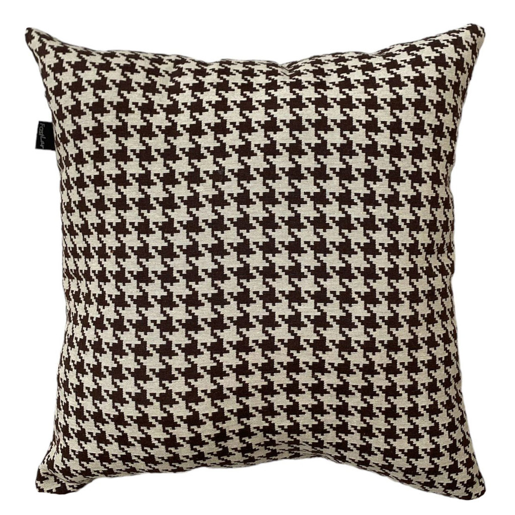 Almofada Jacquard Pied de Poule 40x40cm Marrom