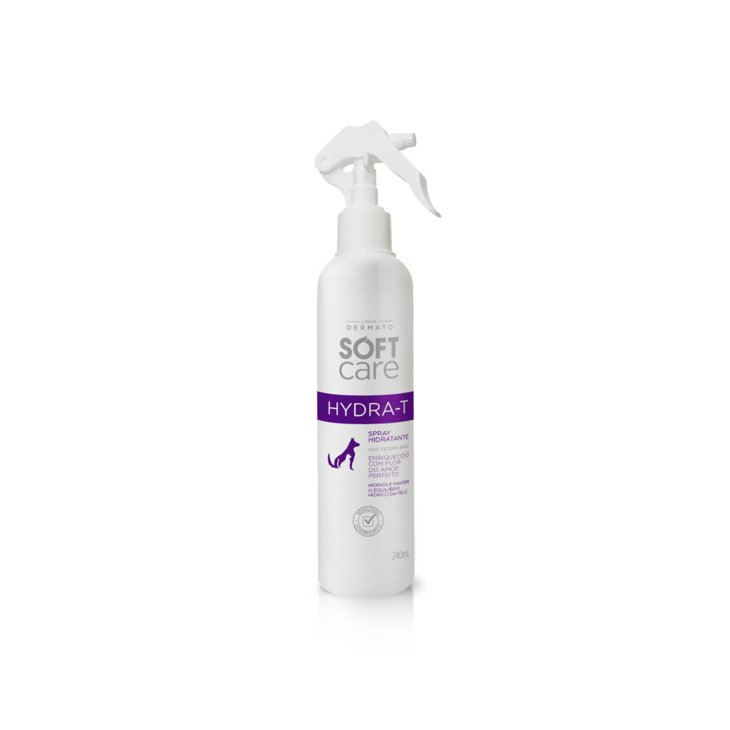 Spray Hidratante Hydra-T Soft Care Cães Gatos Pele Sensível 240mL