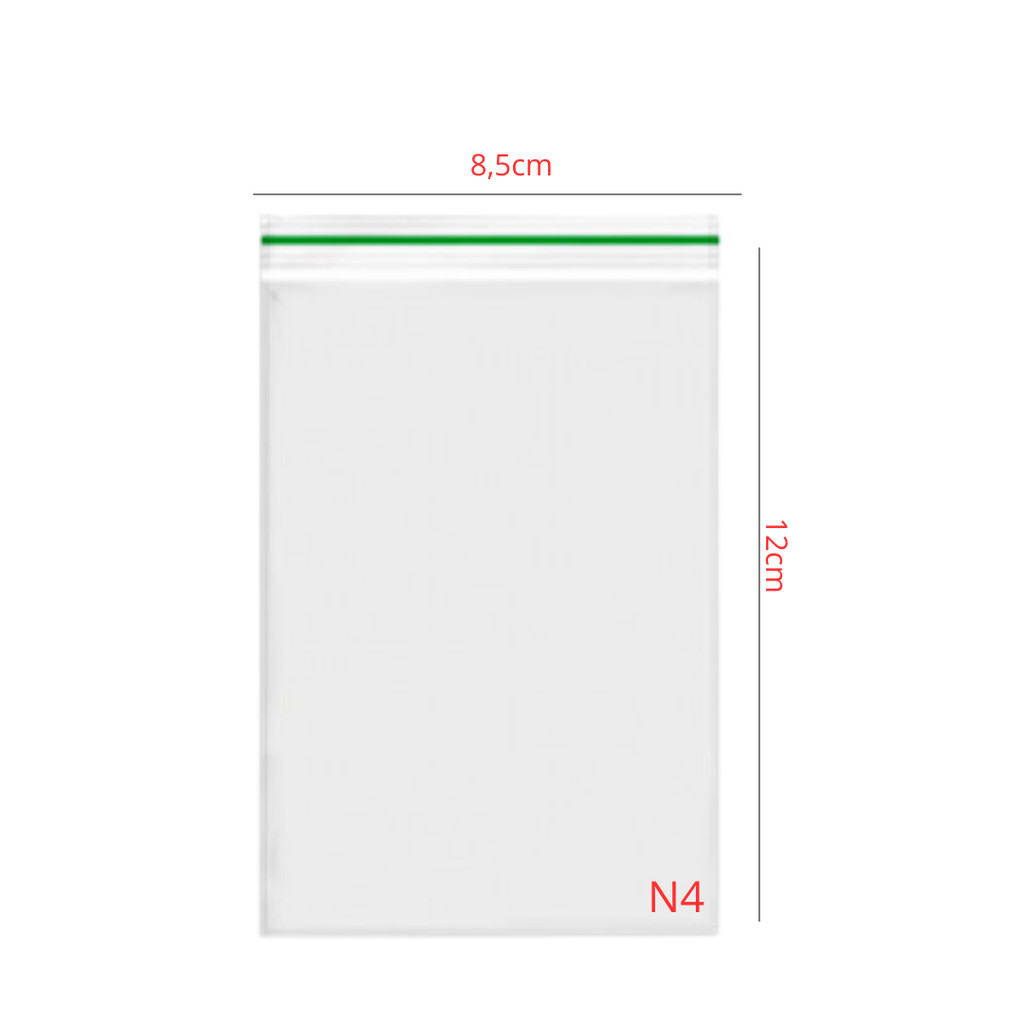 100~700 SACO ZIP N4 8,5x12CM SAQUINHO ZIP VABENE