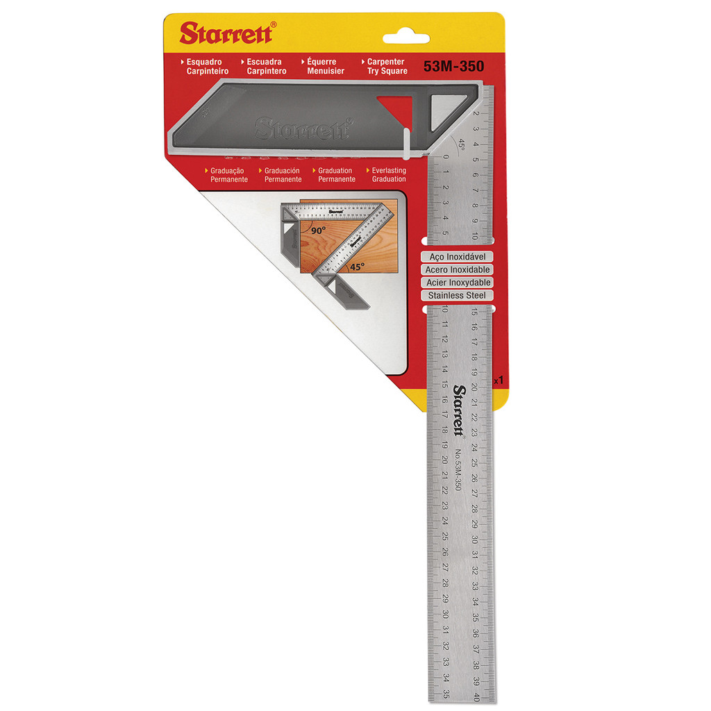 Esquadro 14" 350mm Starrett Cabo Alumínio K53M-350-S em Oferta na Shopee