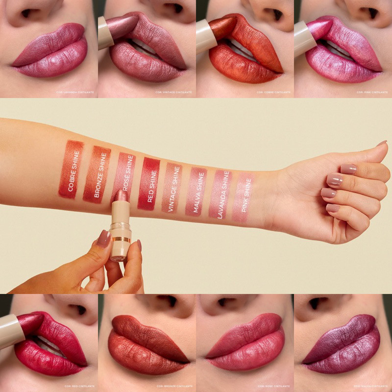 Batom Bala Bastão Cintilante Dia a Dia Shine Mahav BCD-MV em Oferta na Shopee