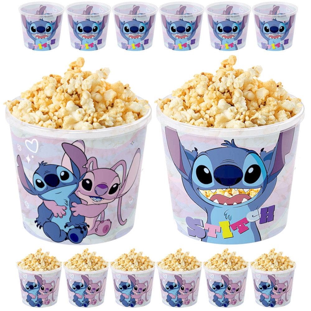 30 Baldes Pote de Pipoca Lilo Stitch 2L Sacolinha Surpresa Aniversário Infantil