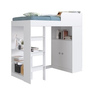 Cama de Solteiro Multifuncional Art In Móveis San Francisco Branco Escrivaninha Armario em Oferta na Shopee