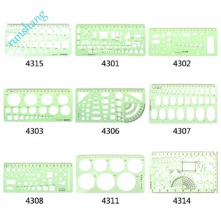 RUNSHANG Modelo Régua Ferramenta De Medição Multi Forma Oval Papelaria Círculos Geométrica Plástico em Oferta na Shopee